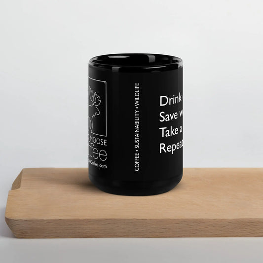 DMC Black Glossy Mug (15 oz) Diving Moose Coffee, LLC