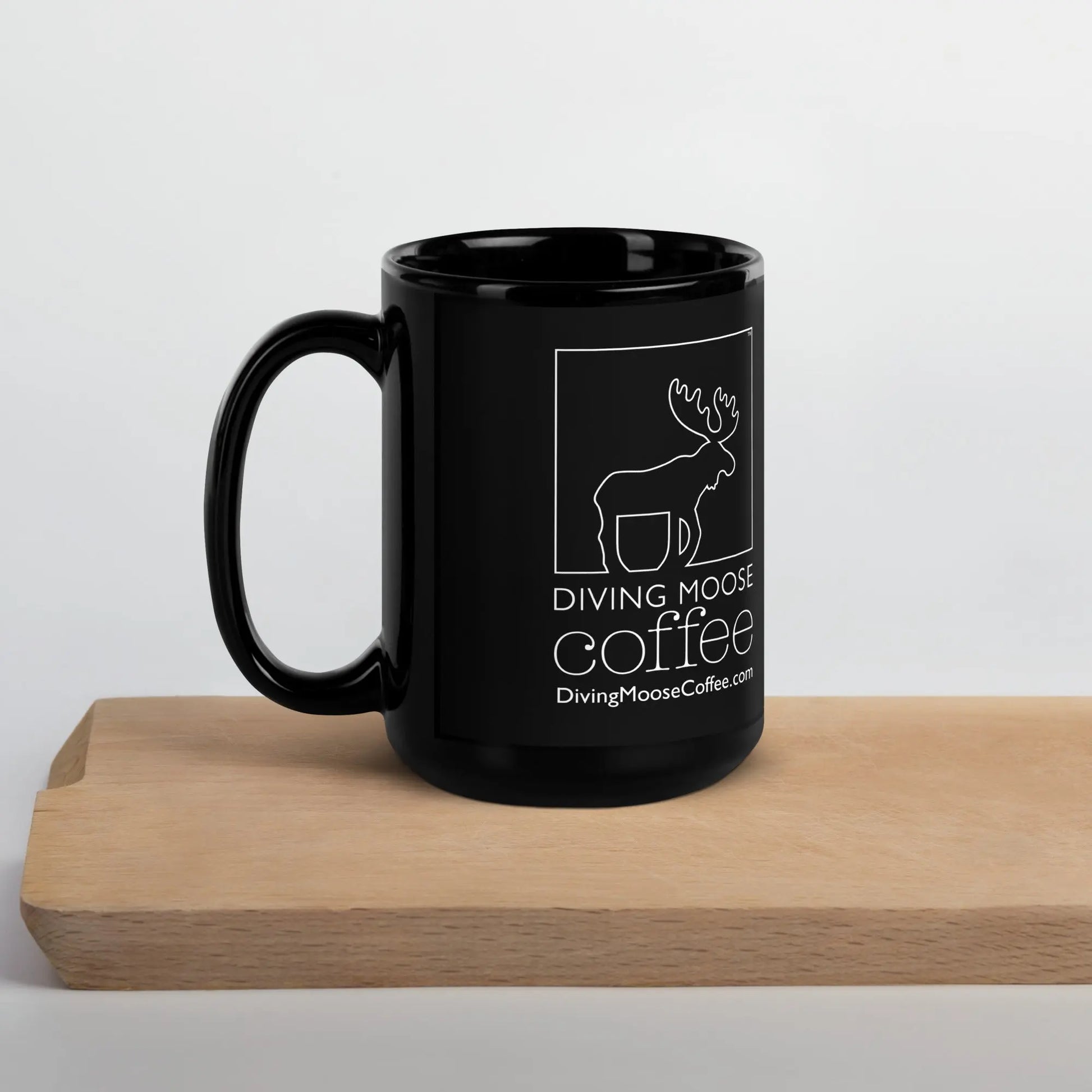 DMC Black Glossy Mug (15 oz) Diving Moose Coffee, LLC