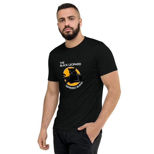 DMC Black Leopard Short Sleeve Tri-Blend Comfy T-shirt Diving Moose Coffee, LLC