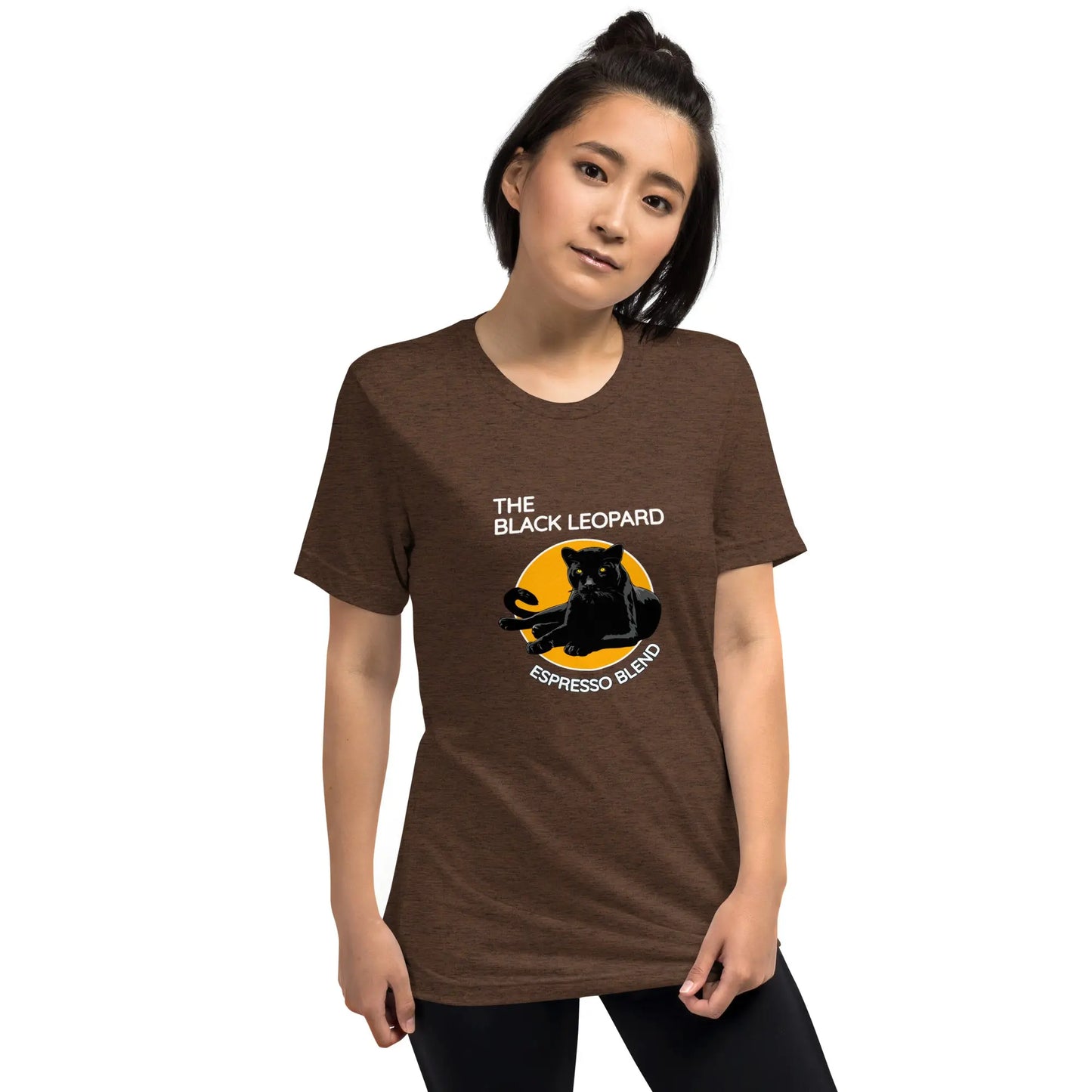 DMC Black Leopard Short Sleeve Tri-Blend Comfy T-shirt Diving Moose Coffee, LLC