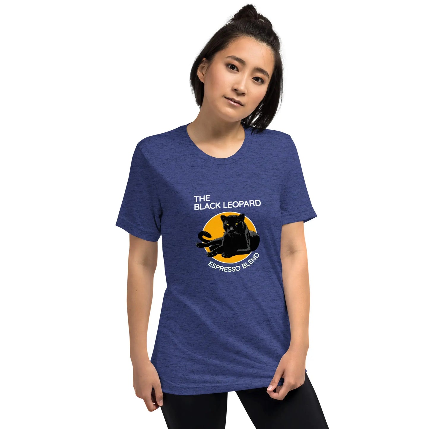 DMC Black Leopard Short Sleeve Tri-Blend Comfy T-shirt Diving Moose Coffee, LLC