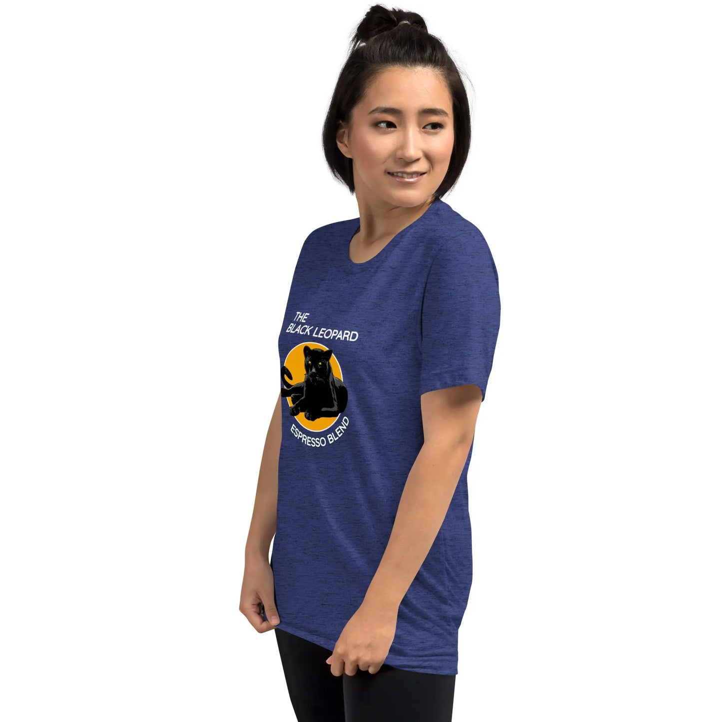 DMC Black Leopard Short Sleeve Tri-Blend Comfy T-shirt Diving Moose Coffee, LLC