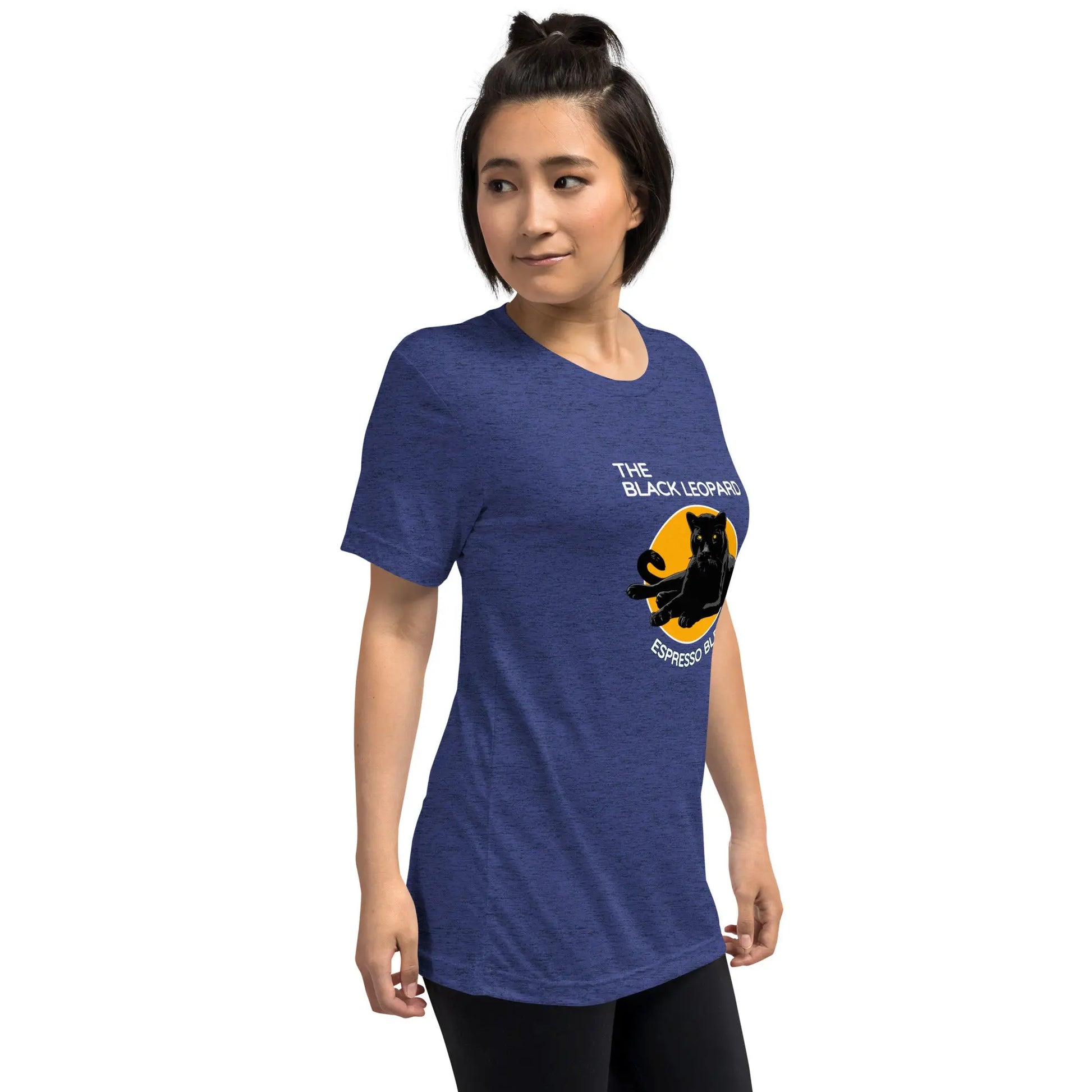DMC Black Leopard Short Sleeve Tri-Blend Comfy T-shirt Diving Moose Coffee, LLC