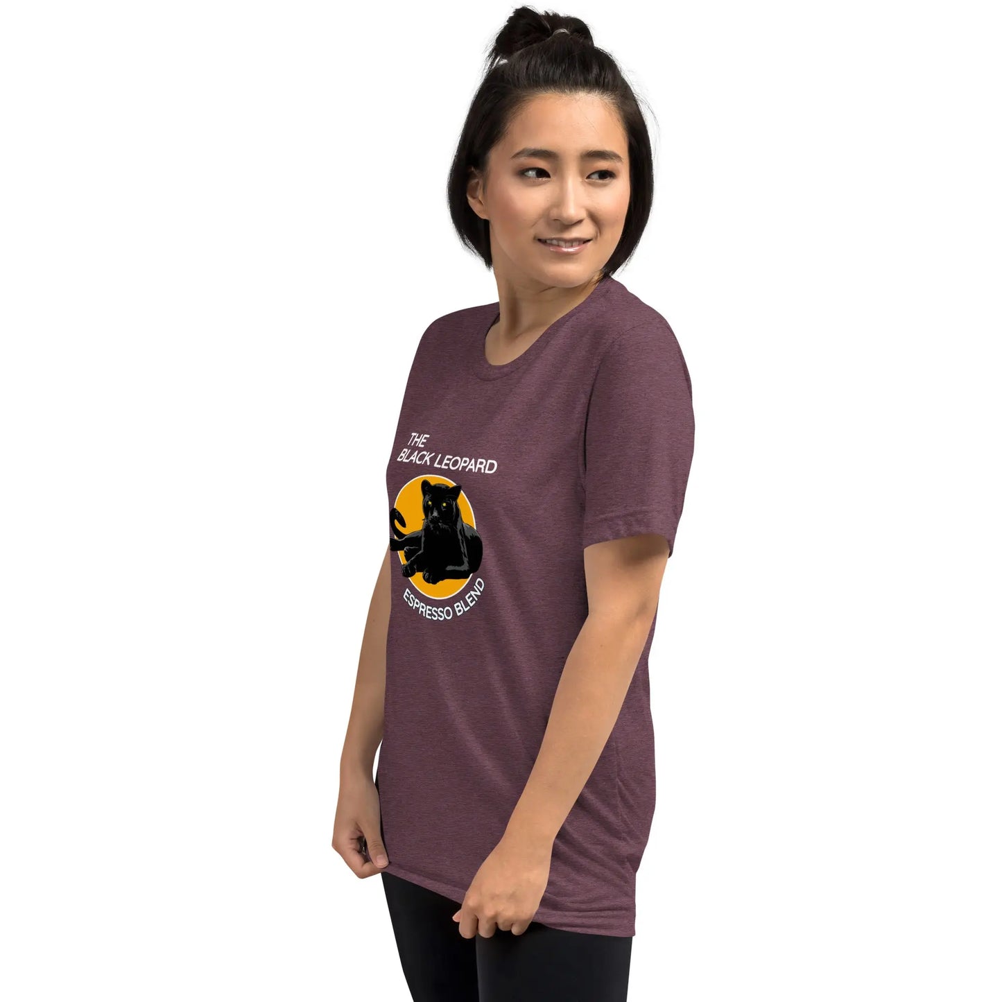 DMC Black Leopard Short Sleeve Tri-Blend Comfy T-shirt Diving Moose Coffee, LLC