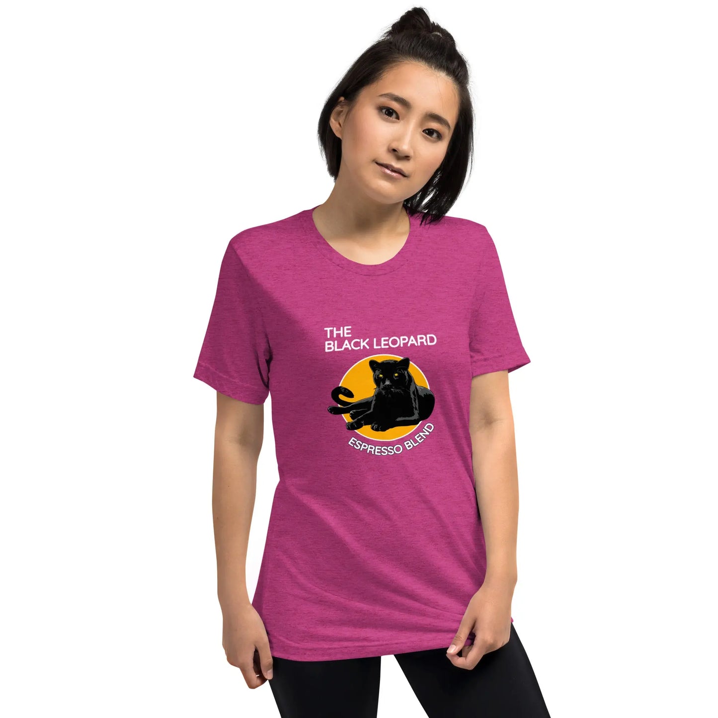 DMC Black Leopard Short Sleeve Tri-Blend Comfy T-shirt Diving Moose Coffee, LLC