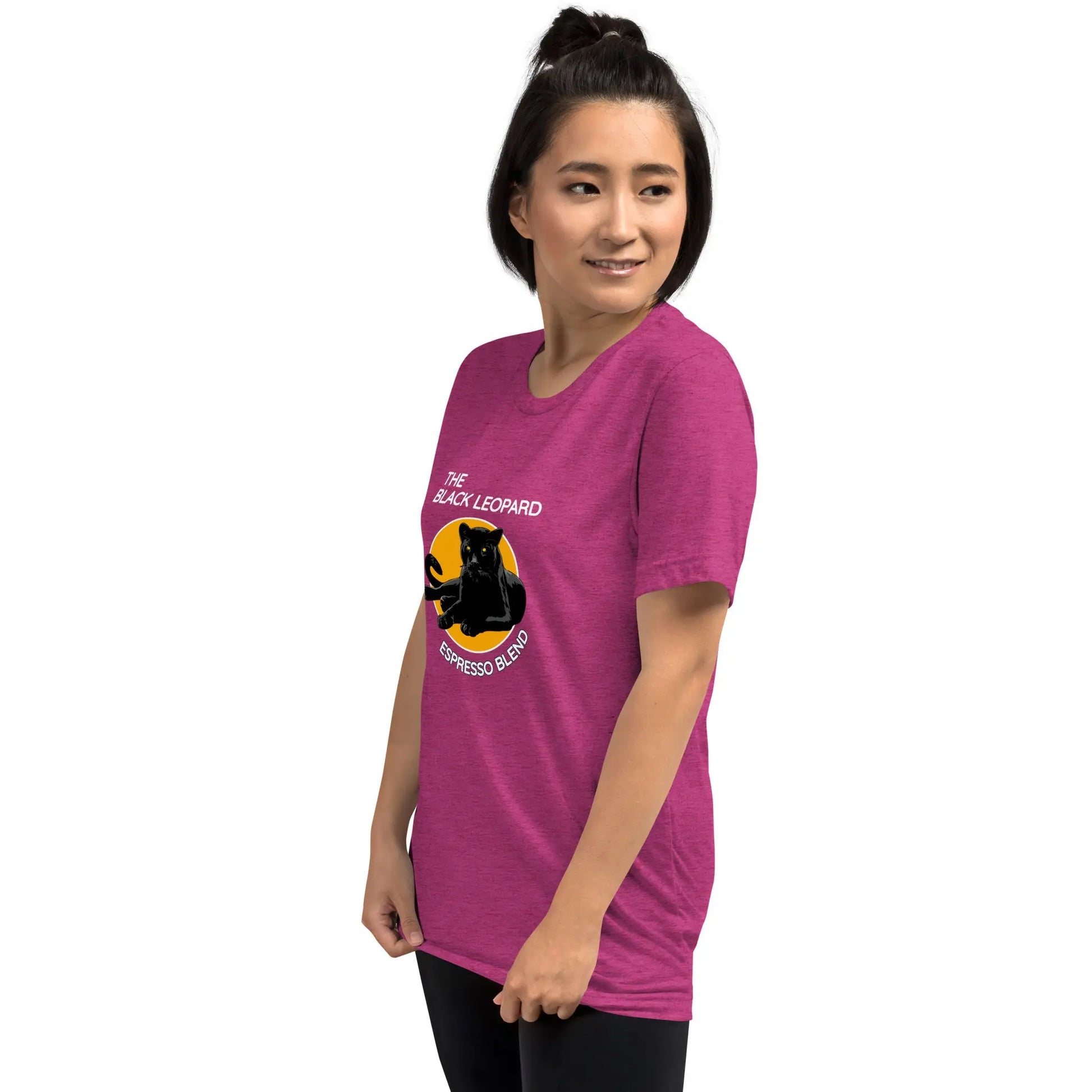 DMC Black Leopard Short Sleeve Tri-Blend Comfy T-shirt Diving Moose Coffee, LLC