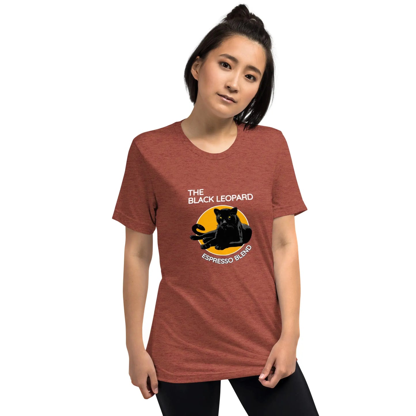 DMC Black Leopard Short Sleeve Tri-Blend Comfy T-shirt Diving Moose Coffee, LLC