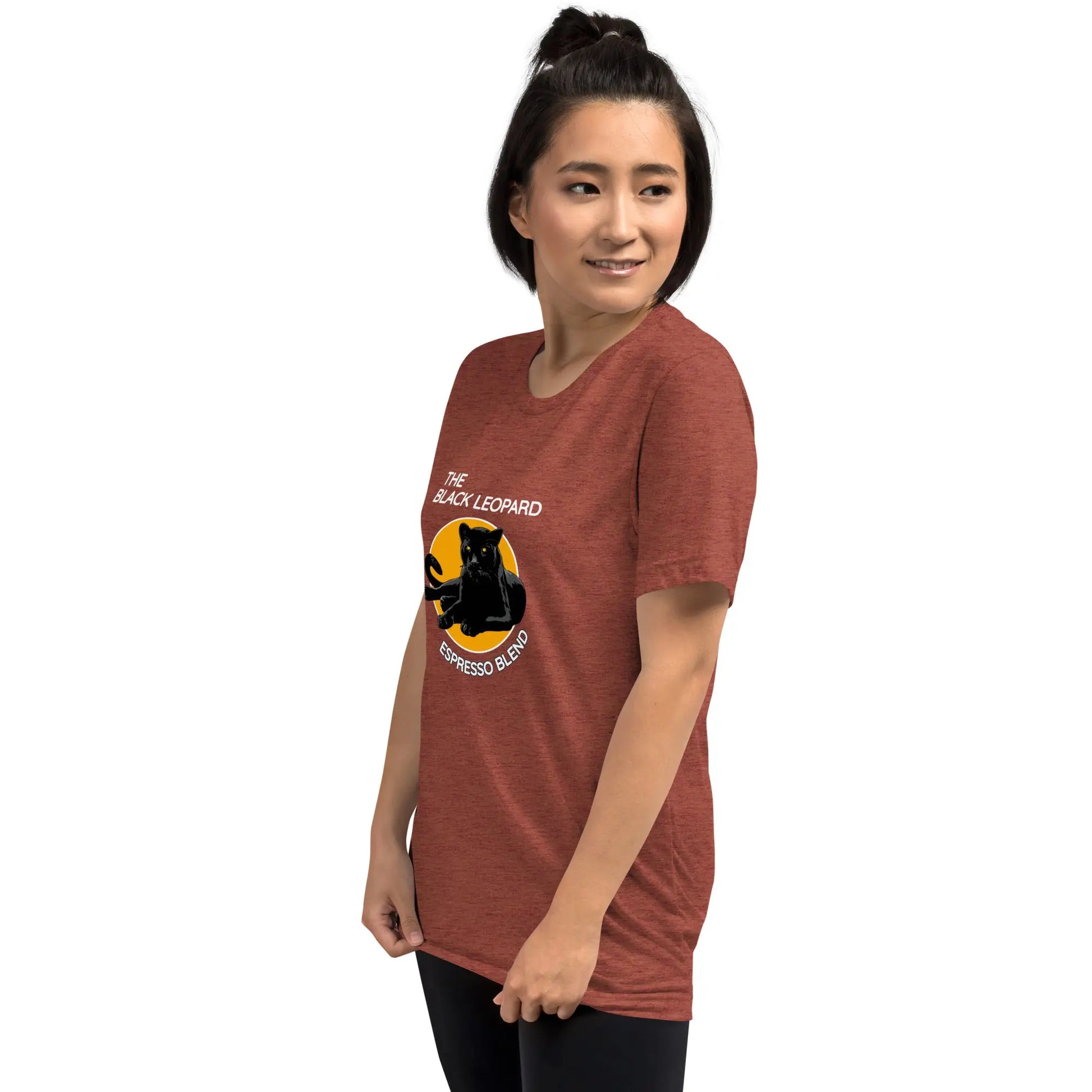 DMC Black Leopard Short Sleeve Tri-Blend Comfy T-shirt Diving Moose Coffee, LLC