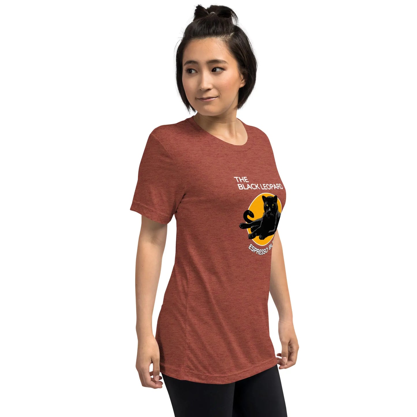 DMC Black Leopard Short Sleeve Tri-Blend Comfy T-shirt Diving Moose Coffee, LLC