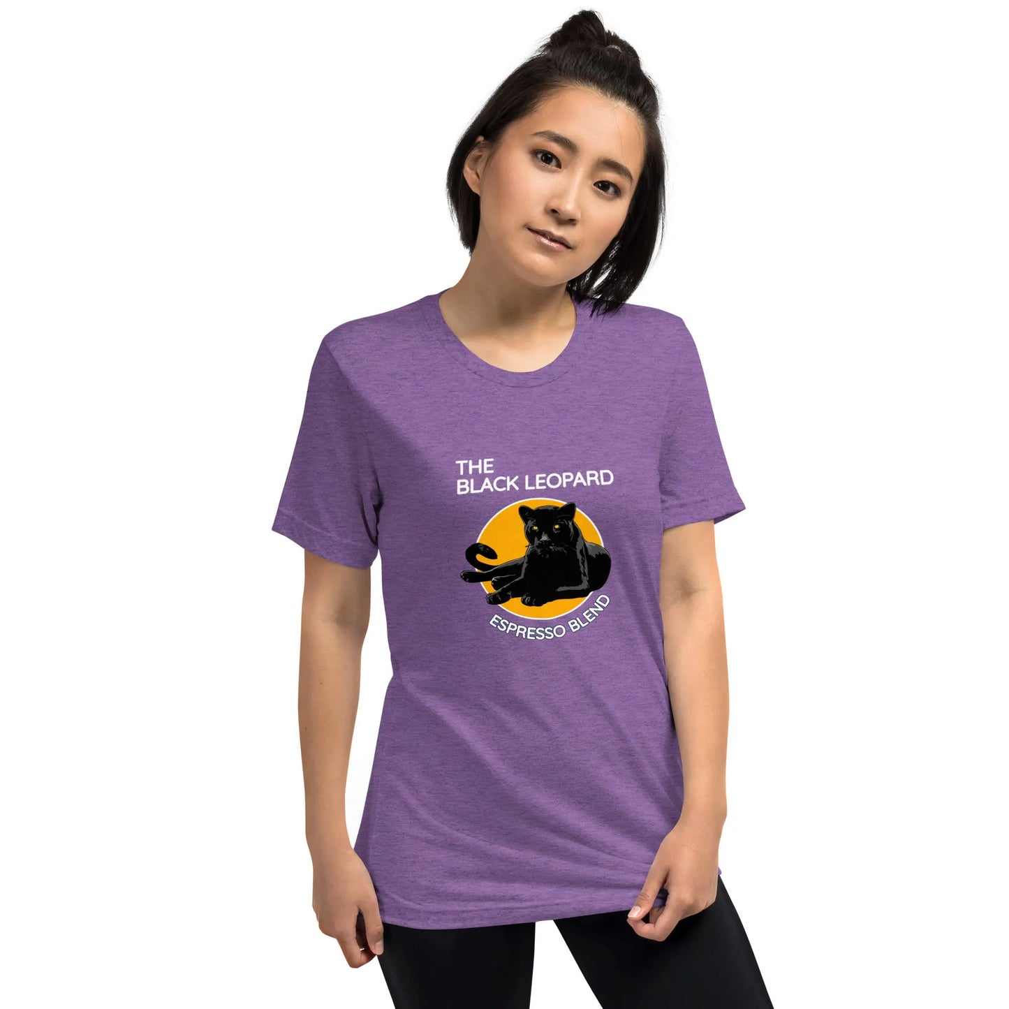 DMC Black Leopard Short Sleeve Tri-Blend Comfy T-shirt Diving Moose Coffee, LLC