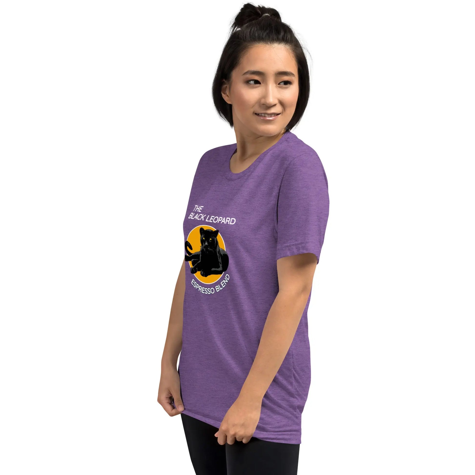 DMC Black Leopard Short Sleeve Tri-Blend Comfy T-shirt Diving Moose Coffee, LLC