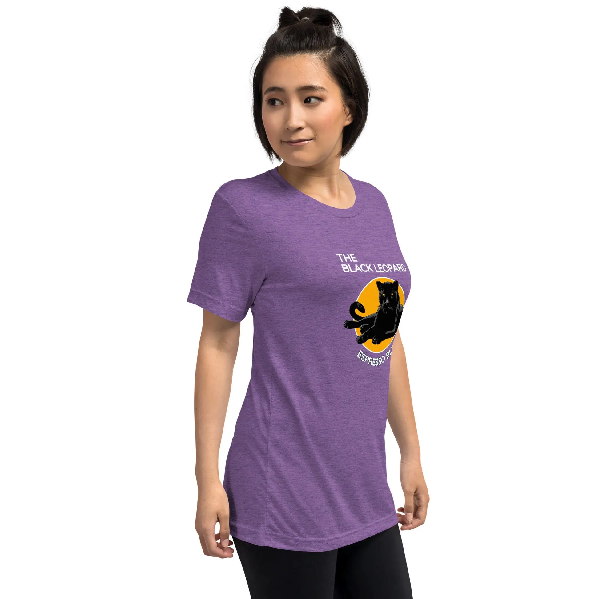 DMC Black Leopard Short Sleeve Tri-Blend Comfy T-shirt Diving Moose Coffee, LLC