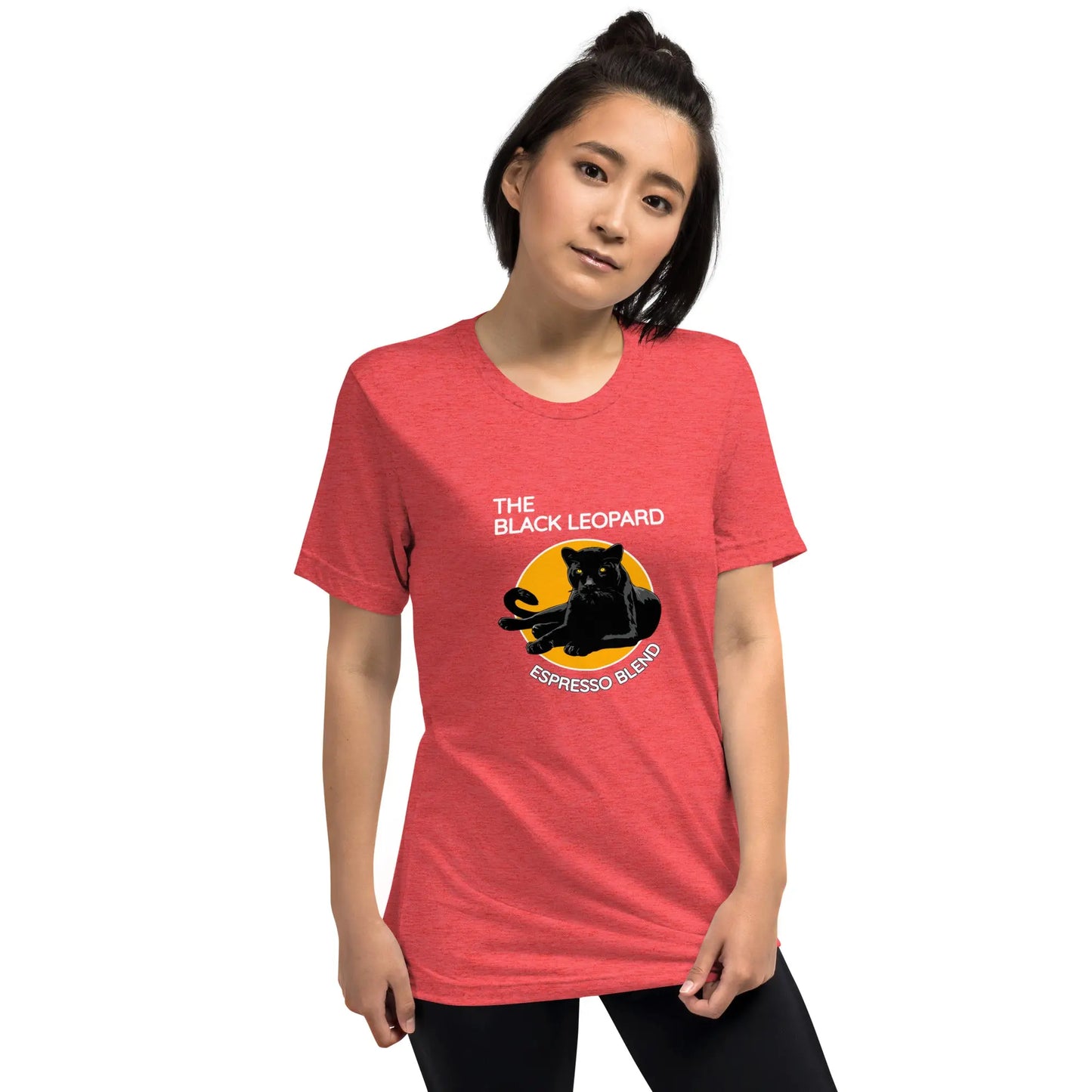 DMC Black Leopard Short Sleeve Tri-Blend Comfy T-shirt Diving Moose Coffee, LLC