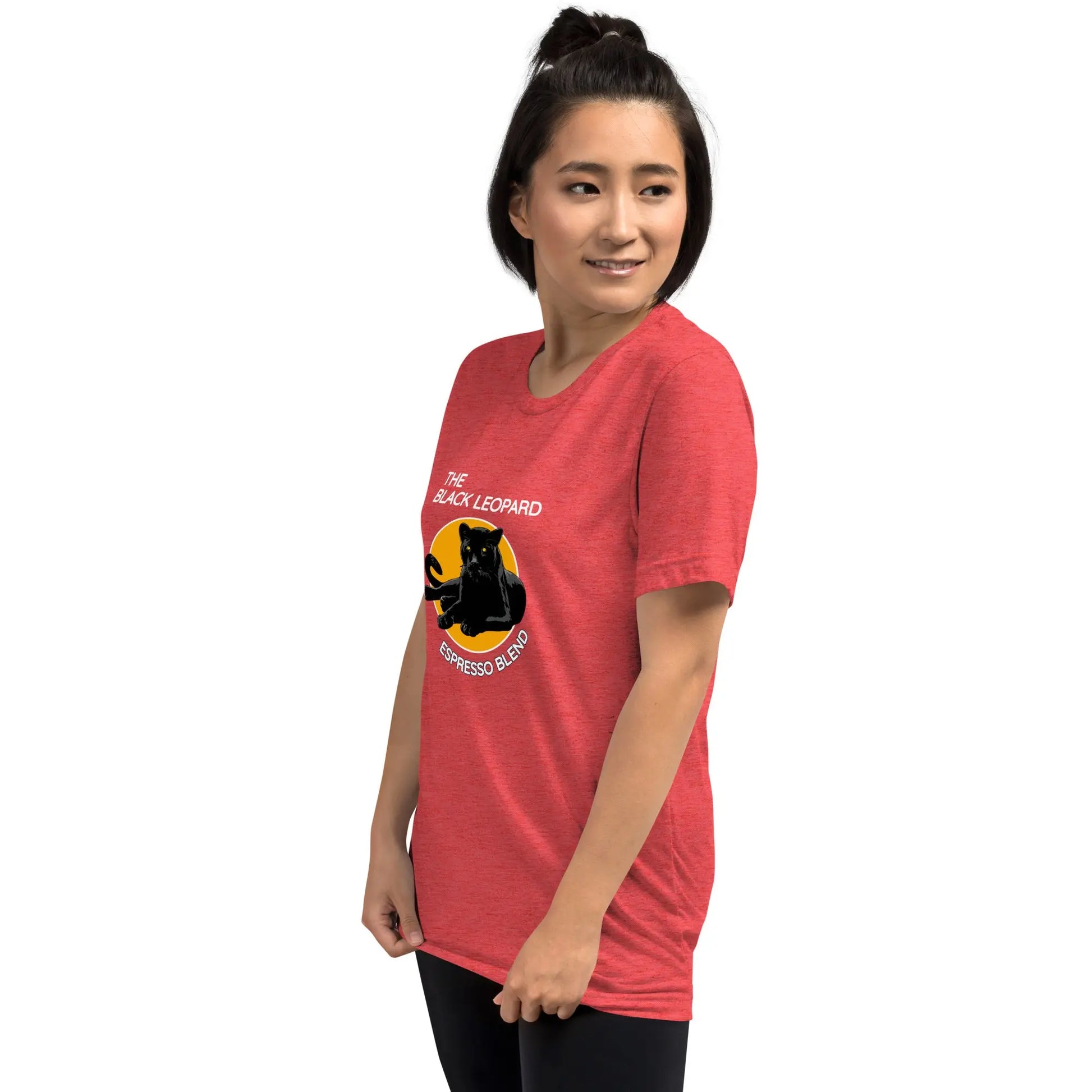 DMC Black Leopard Short Sleeve Tri-Blend Comfy T-shirt Diving Moose Coffee, LLC