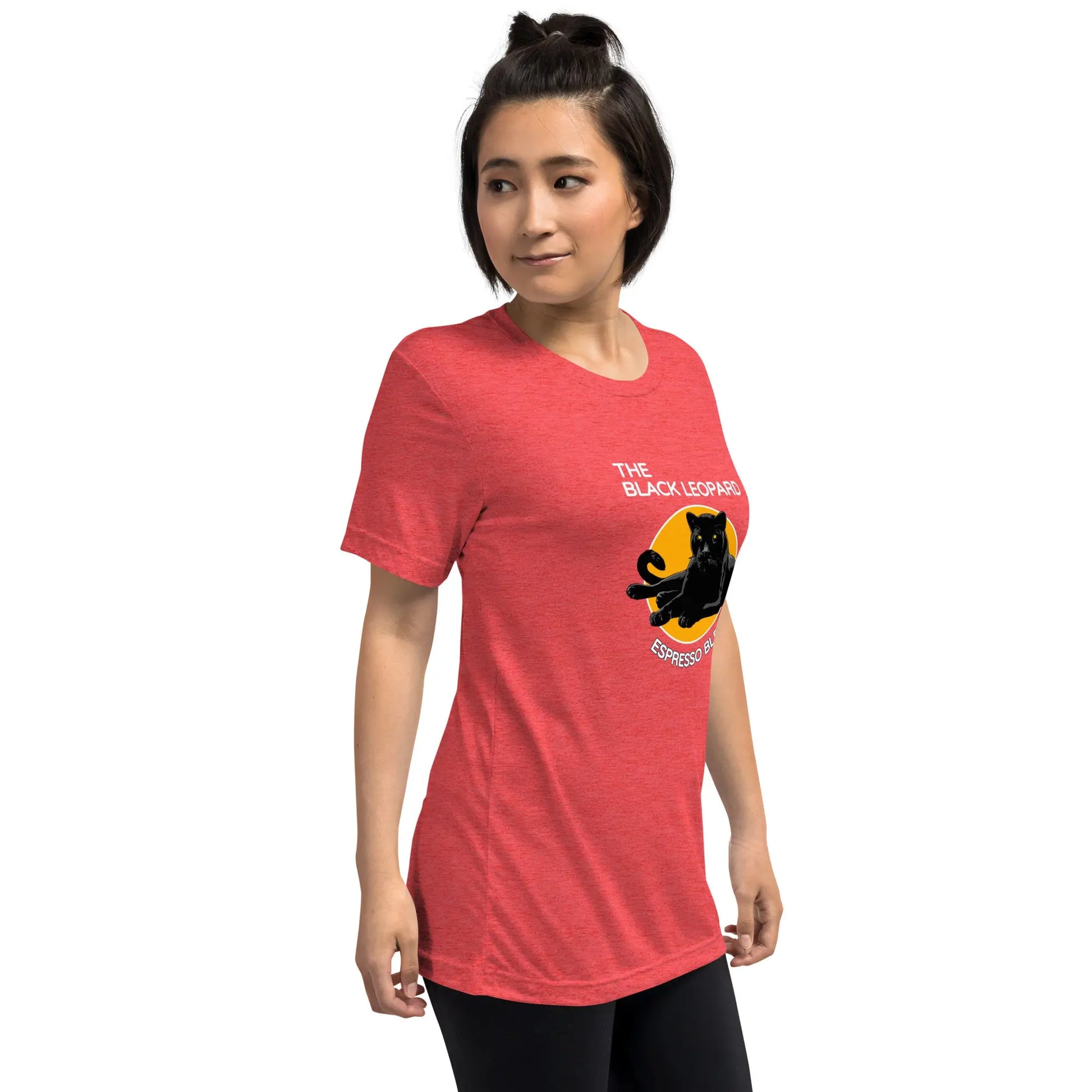 DMC Black Leopard Short Sleeve Tri-Blend Comfy T-shirt Diving Moose Coffee, LLC