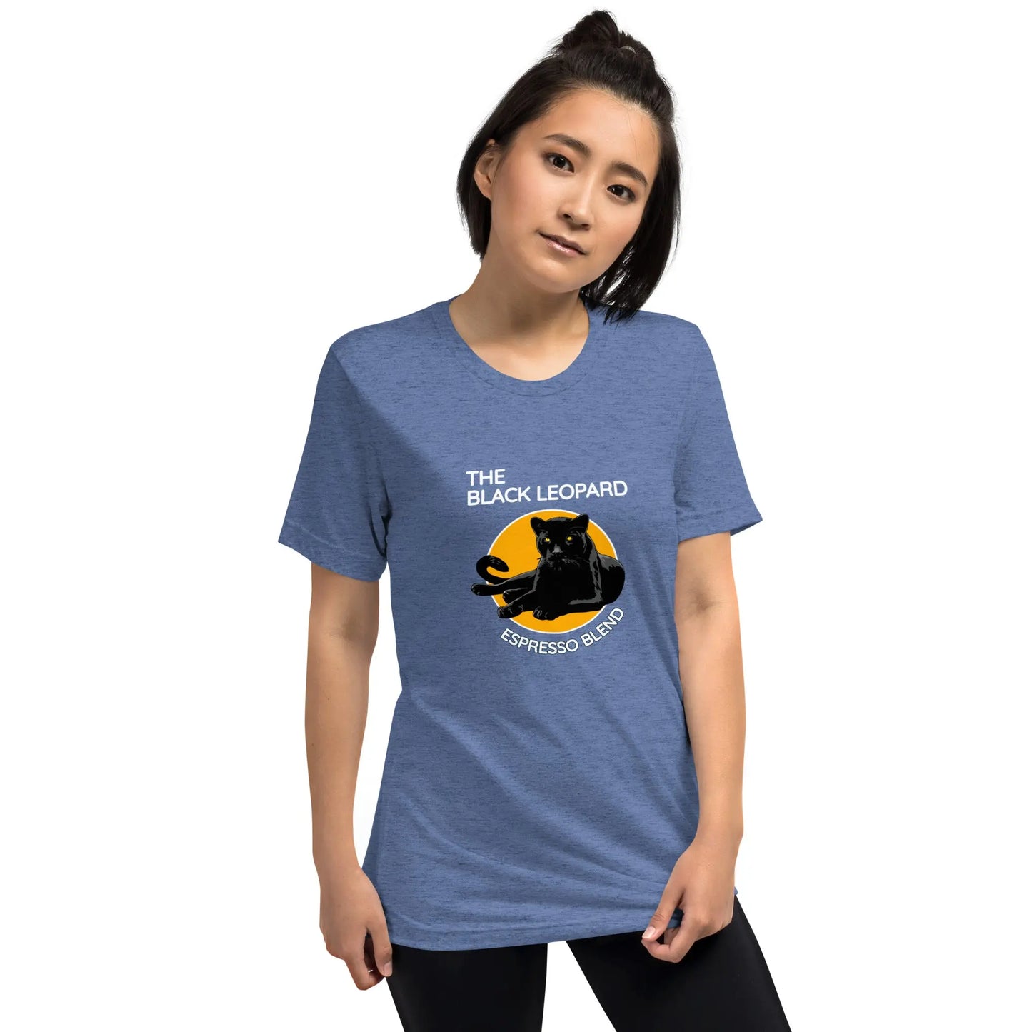DMC Black Leopard Short Sleeve Tri-Blend Comfy T-shirt Diving Moose Coffee, LLC