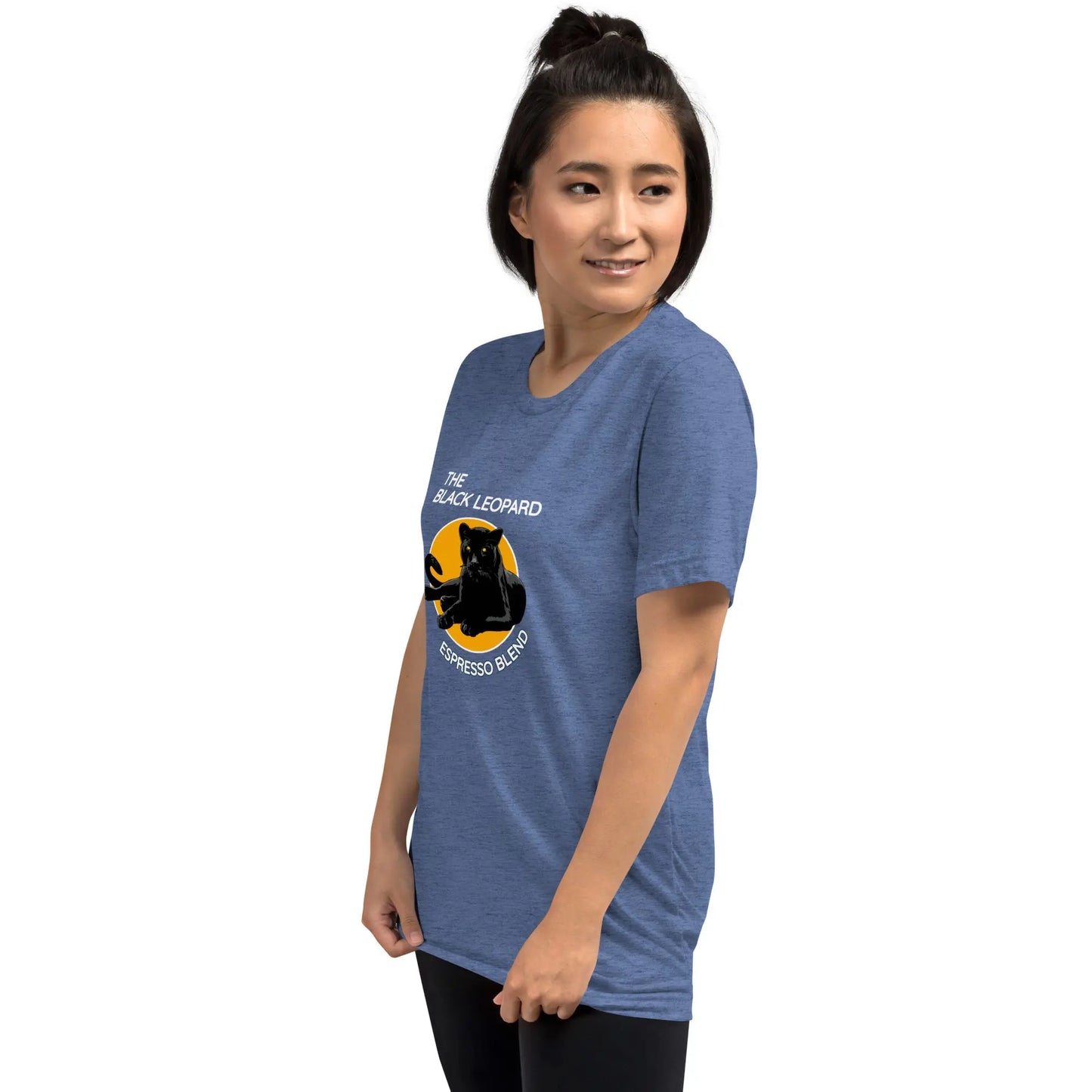 DMC Black Leopard Short Sleeve Tri-Blend Comfy T-shirt Diving Moose Coffee, LLC