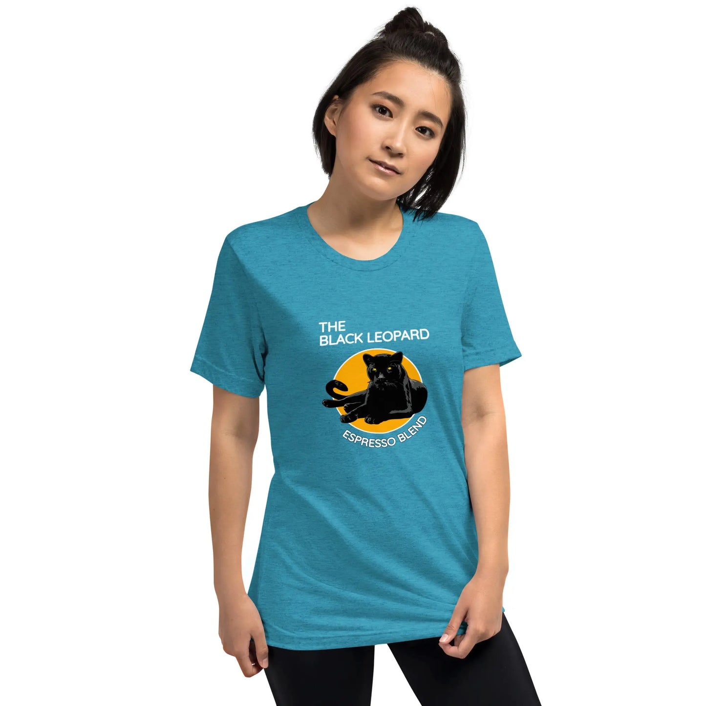 DMC Black Leopard Short Sleeve Tri-Blend Comfy T-shirt Diving Moose Coffee, LLC