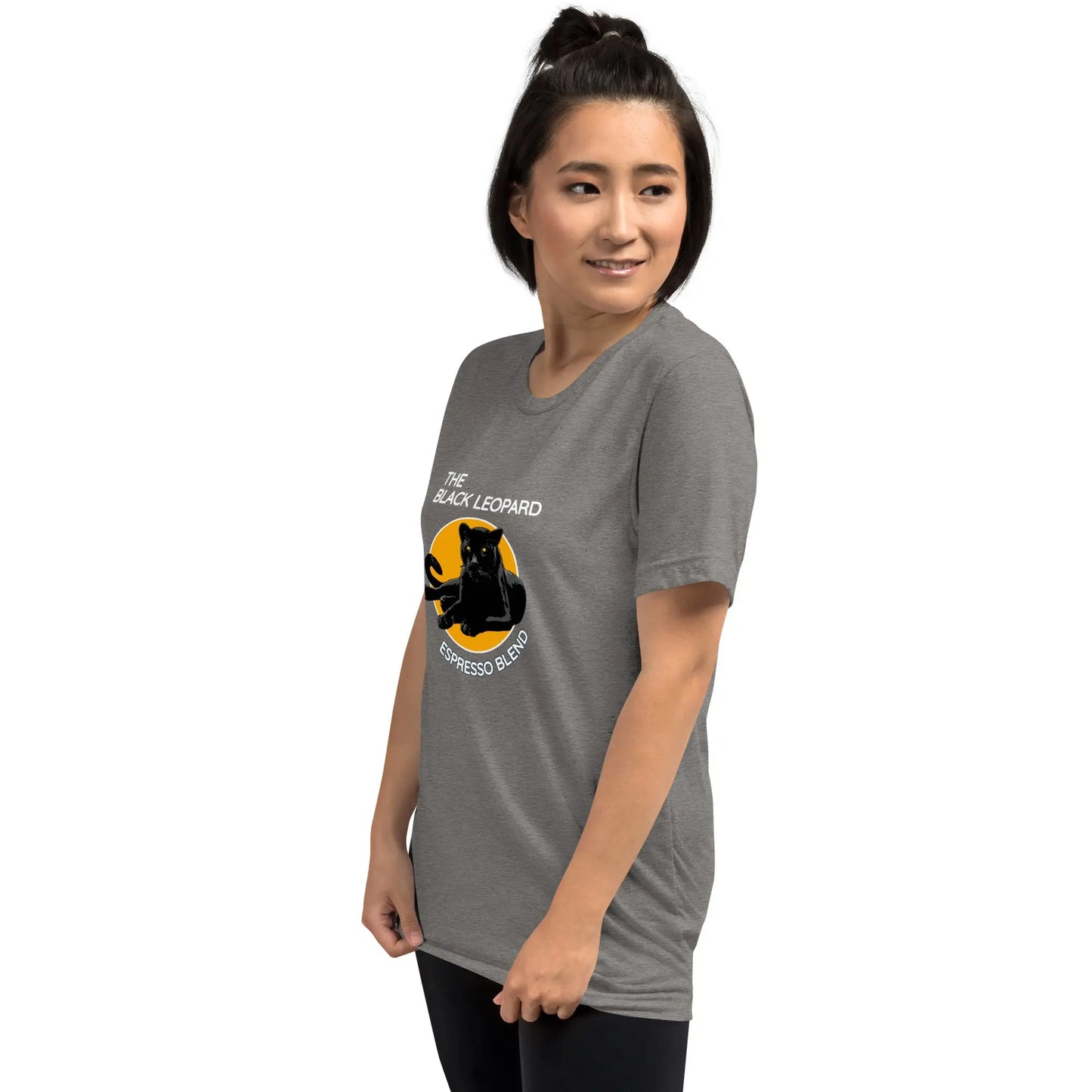 DMC Black Leopard Short Sleeve Tri-Blend Comfy T-shirt Diving Moose Coffee, LLC