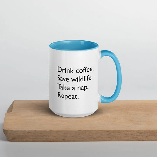 DMC White Glossy Mug with Choice of Color Inside (15 oz) Diving Moose Coffee, LLC