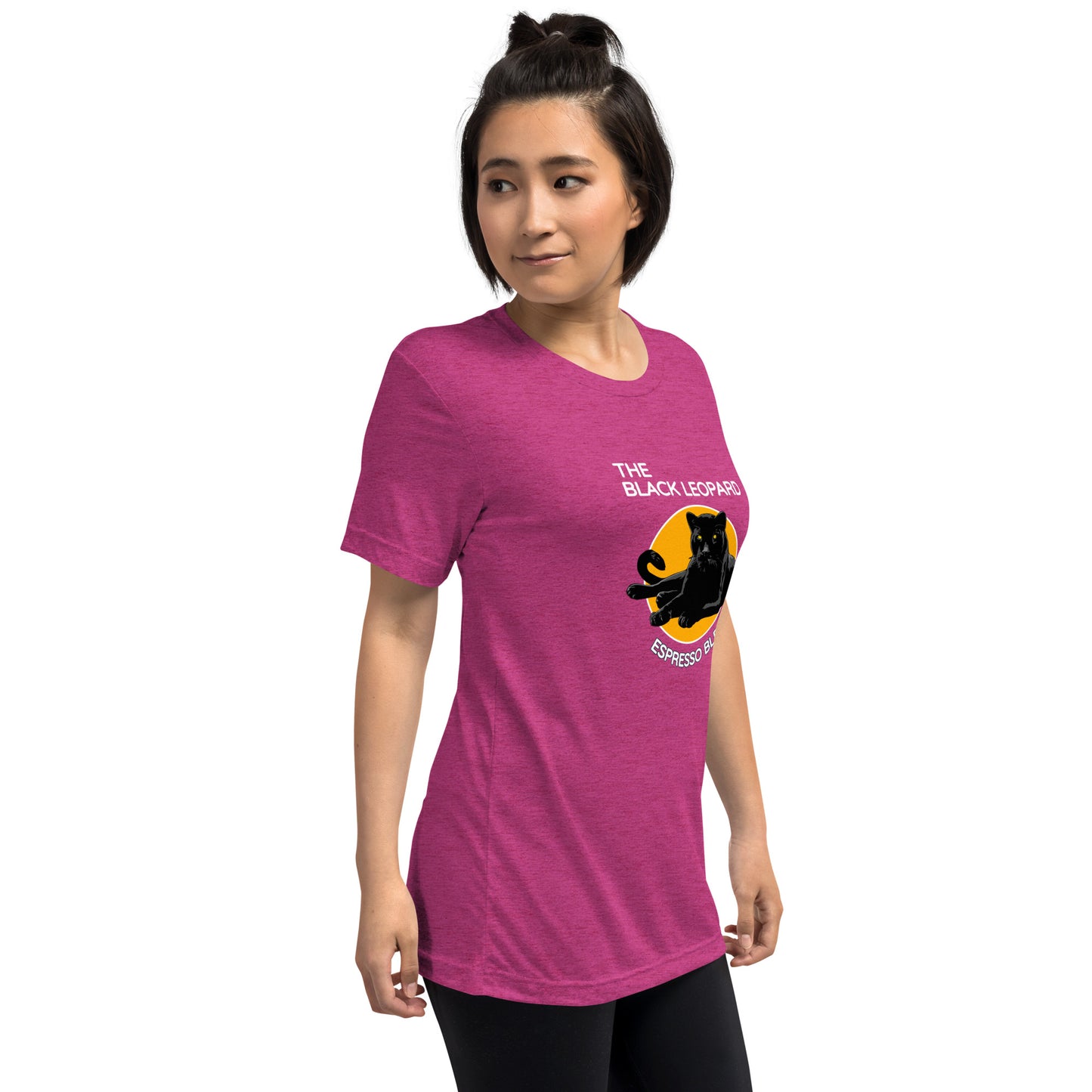 DMC Black Leopard Short Sleeve Tri-Blend Comfy T-shirt