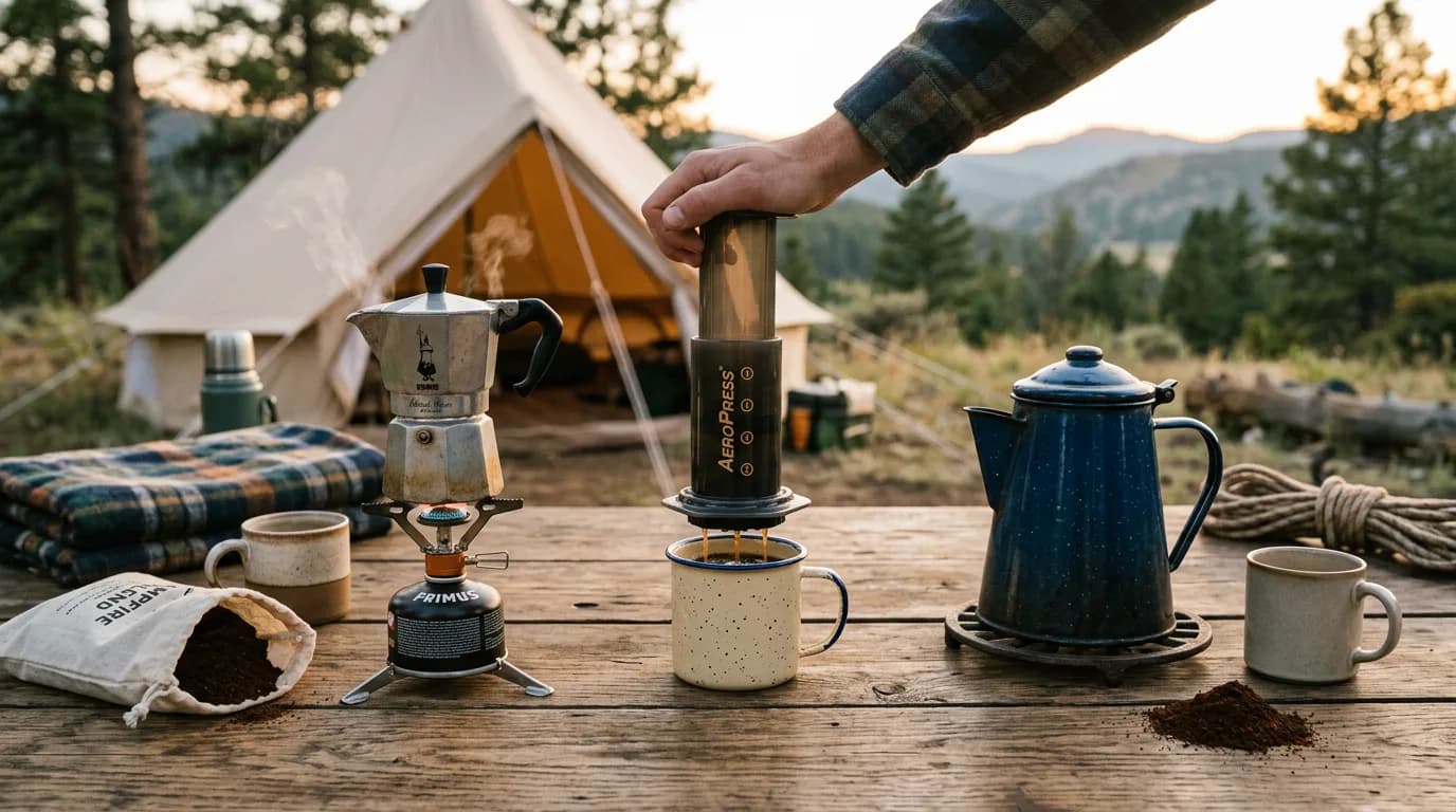 The Best Coffee Brewing Method for Camping: AeroPress, Moka Pot, and Cowboy Coffee Compared