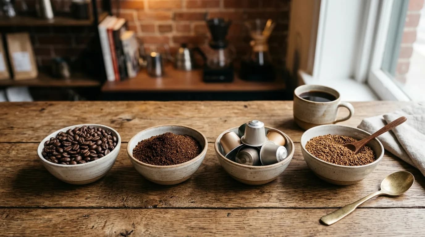 Whole Bean vs Ground vs Pods vs Instant: Which Coffee Format Should You Buy?