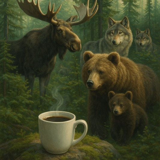 Bag of Diving Moose Coffee supporting wildlife conservation and ethical sourcing
