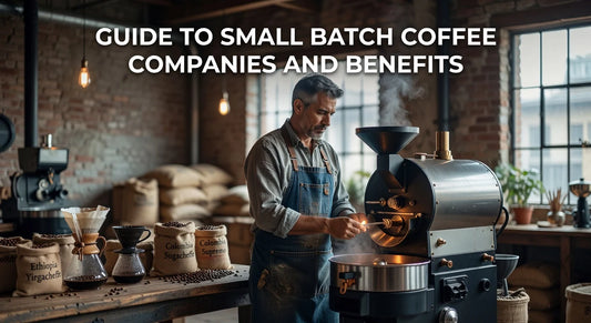 Professional header image for industry analysis: Guide to Small Batch Coffee Companies and Benefits