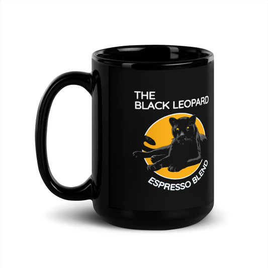 DMC Black Leopard Glossy Mug (15 oz) Diving Moose Coffee, LLC