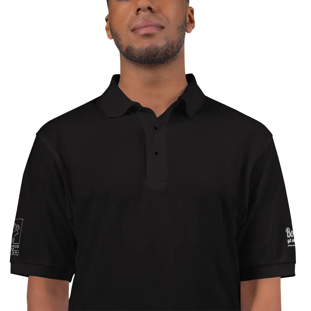 DMC Bold Yet Smooth Men's Premium Polo Diving Moose Coffee, LLC