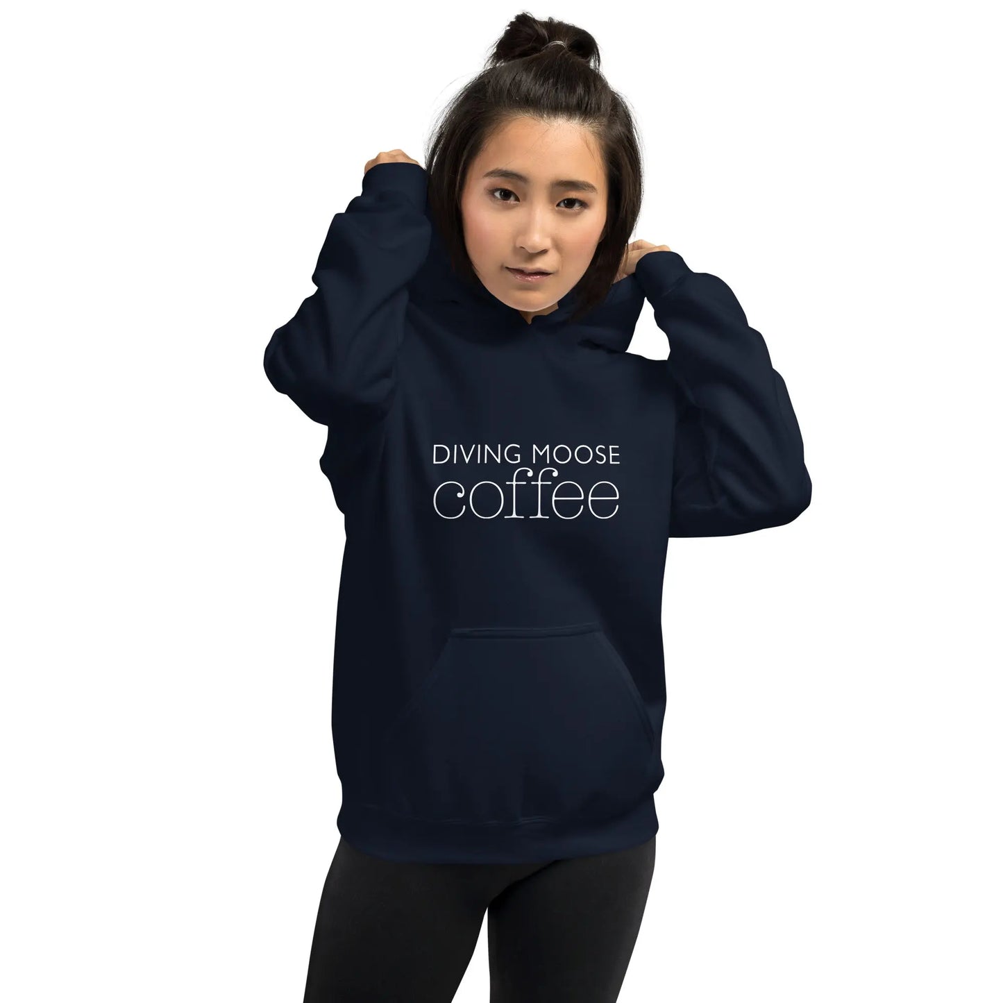 DMC Cozy Soft Feel Unisex Hoodie with Front Pouch Pocket Diving Moose Coffee, LLC