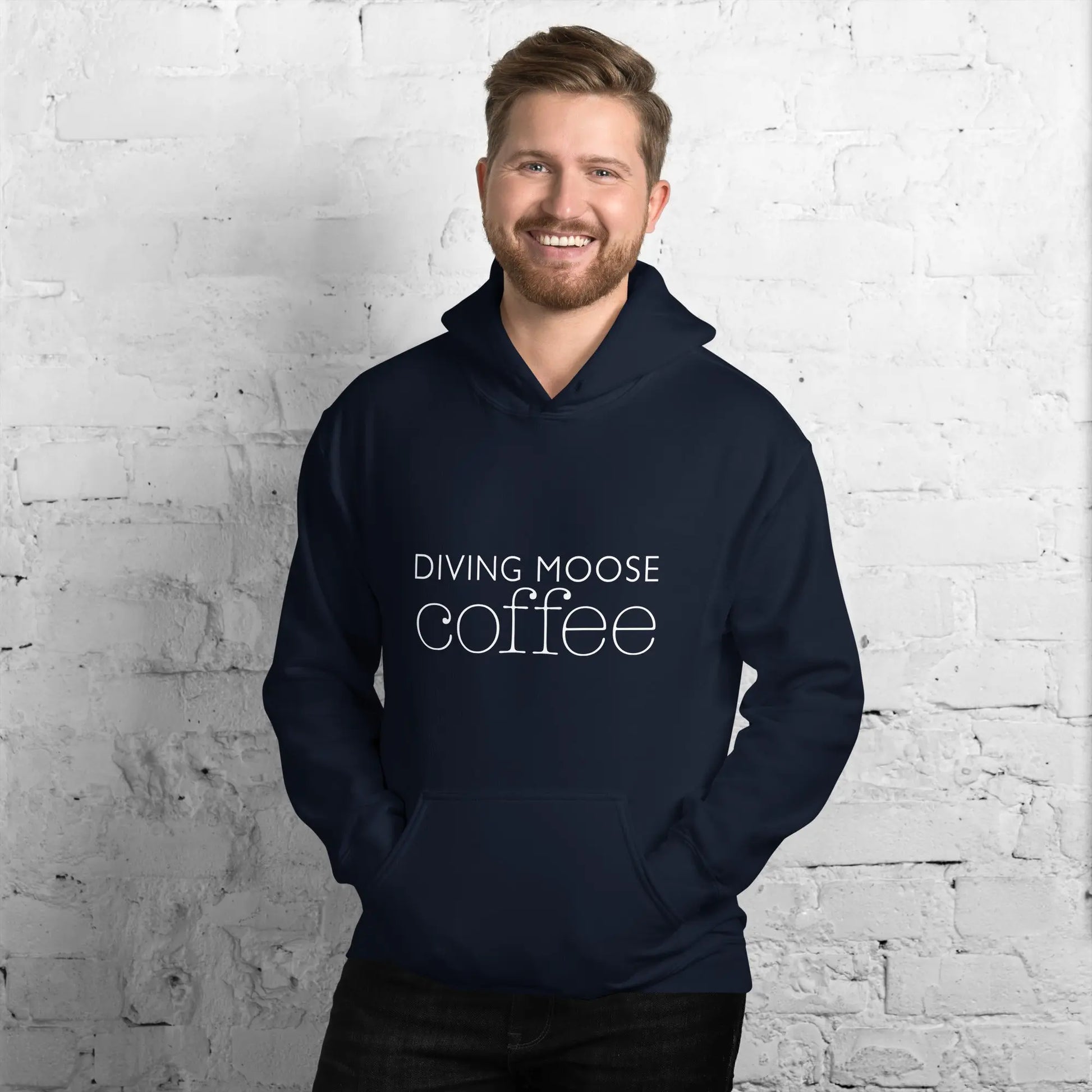 DMC Cozy Soft Feel Unisex Hoodie with Front Pouch Pocket Diving Moose Coffee, LLC