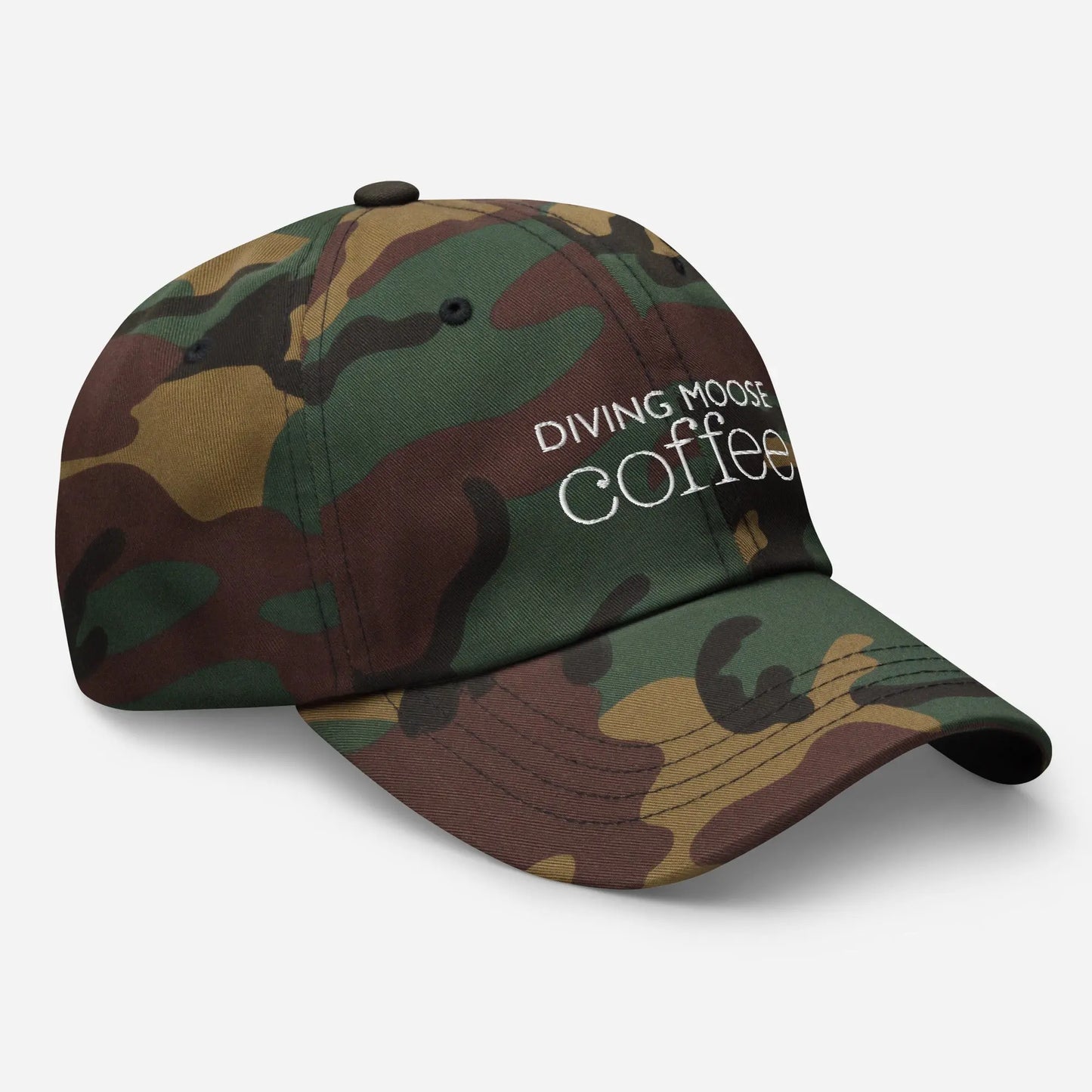 DMC Not Just Dads Hat (One Size Adjustable Fit) Diving Moose Coffee, LLC