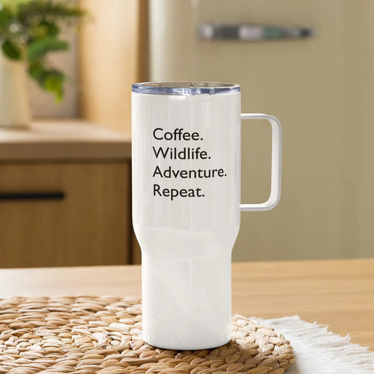 DMC Stainless Steel Adventure Travel Mug with Handle (25 oz) Diving Moose Coffee, LLC