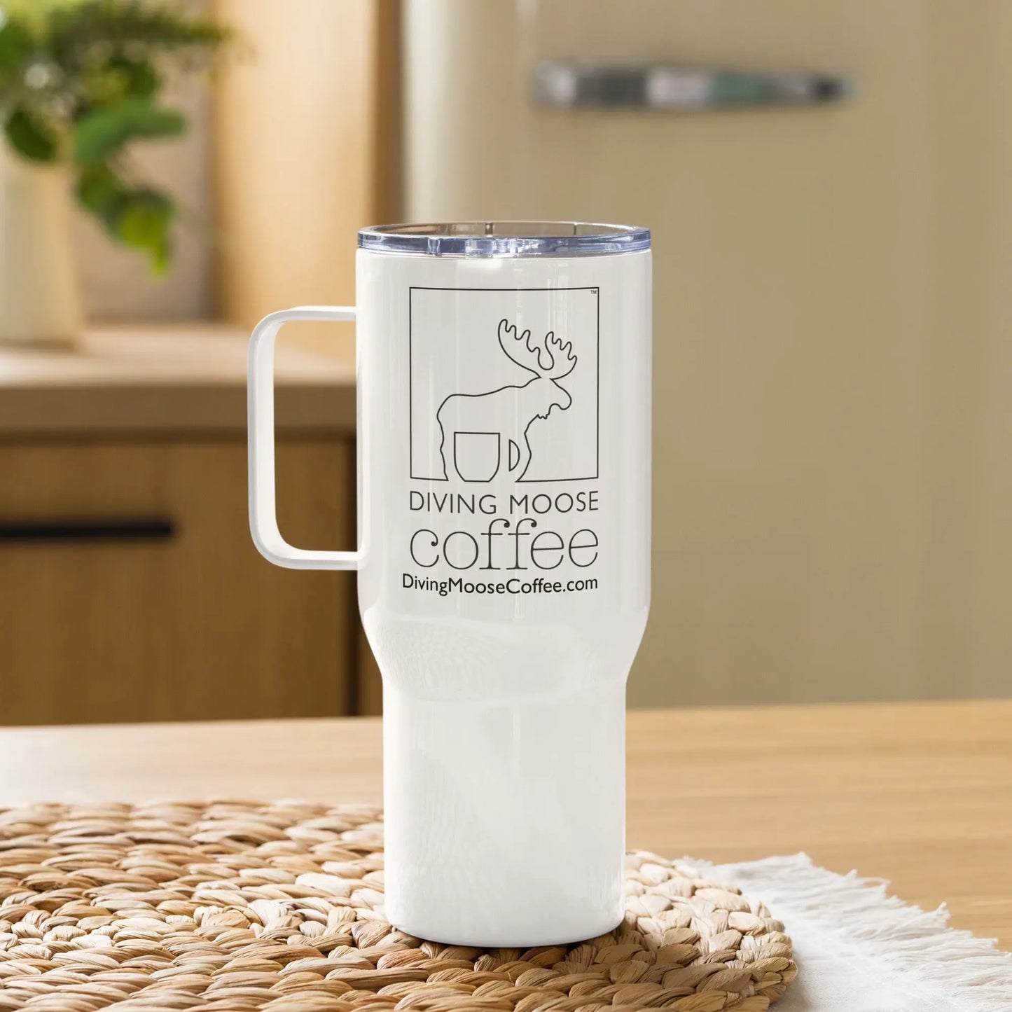 DMC Stainless Steel Travel Mug with Handle (25 oz) Diving Moose Coffee, LLC