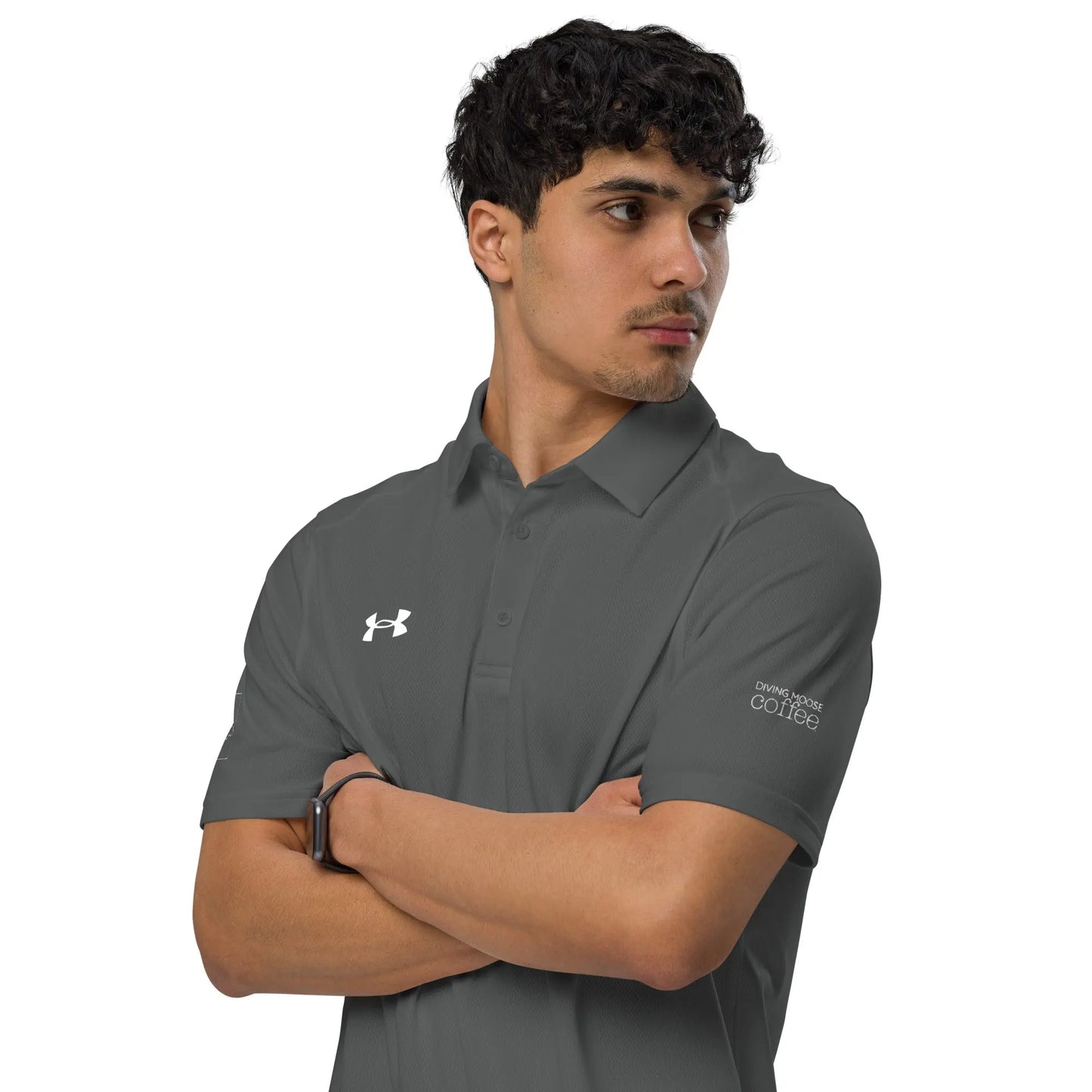 DMC Under Armour® Moisture Wicking Men's Athletic Polo Diving Moose Coffee, LLC