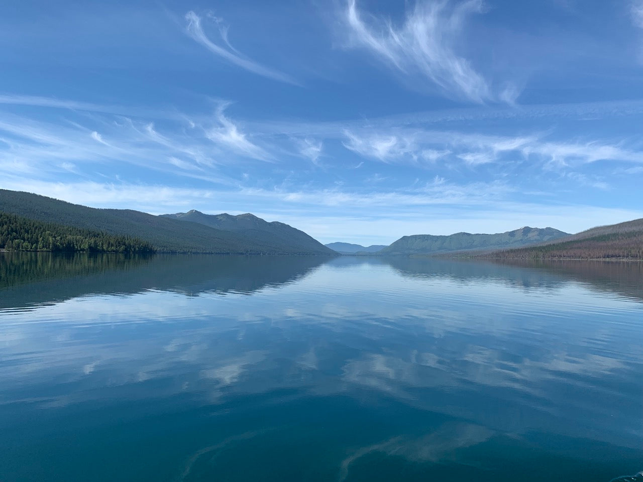 Picture from our boat tour on Lake McDonald in Montana