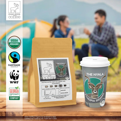 The Nyala - Ethiopia Sidamo Organic Coffee Diving Moose Coffee, LLC