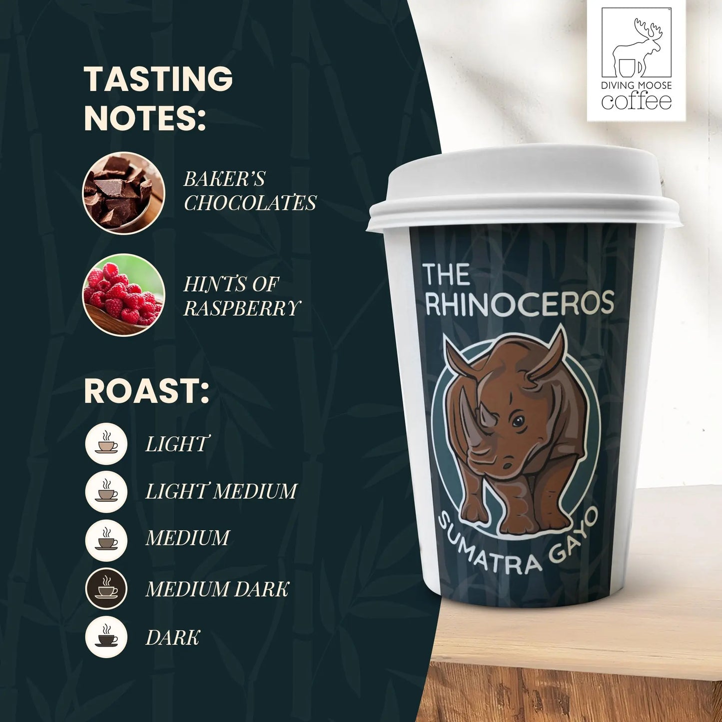 The Rhinoceros - Sumatra Gayo (Organic) Diving Moose Coffee, LLC
