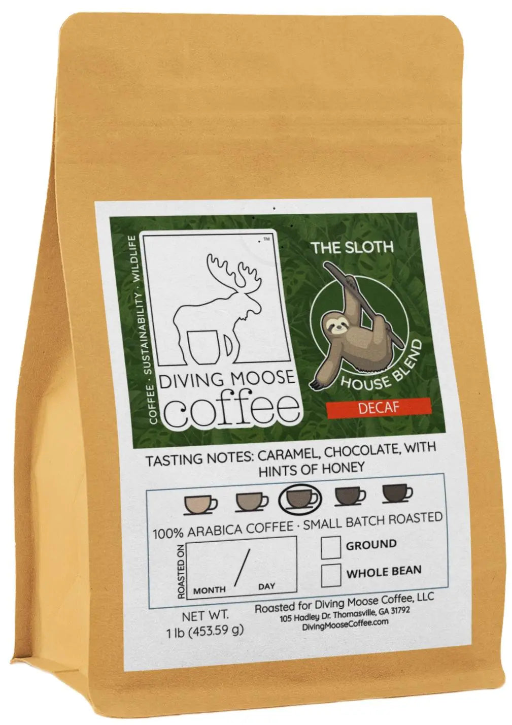 The Sloth - Decaf House Blend Diving Moose Coffee, LLC