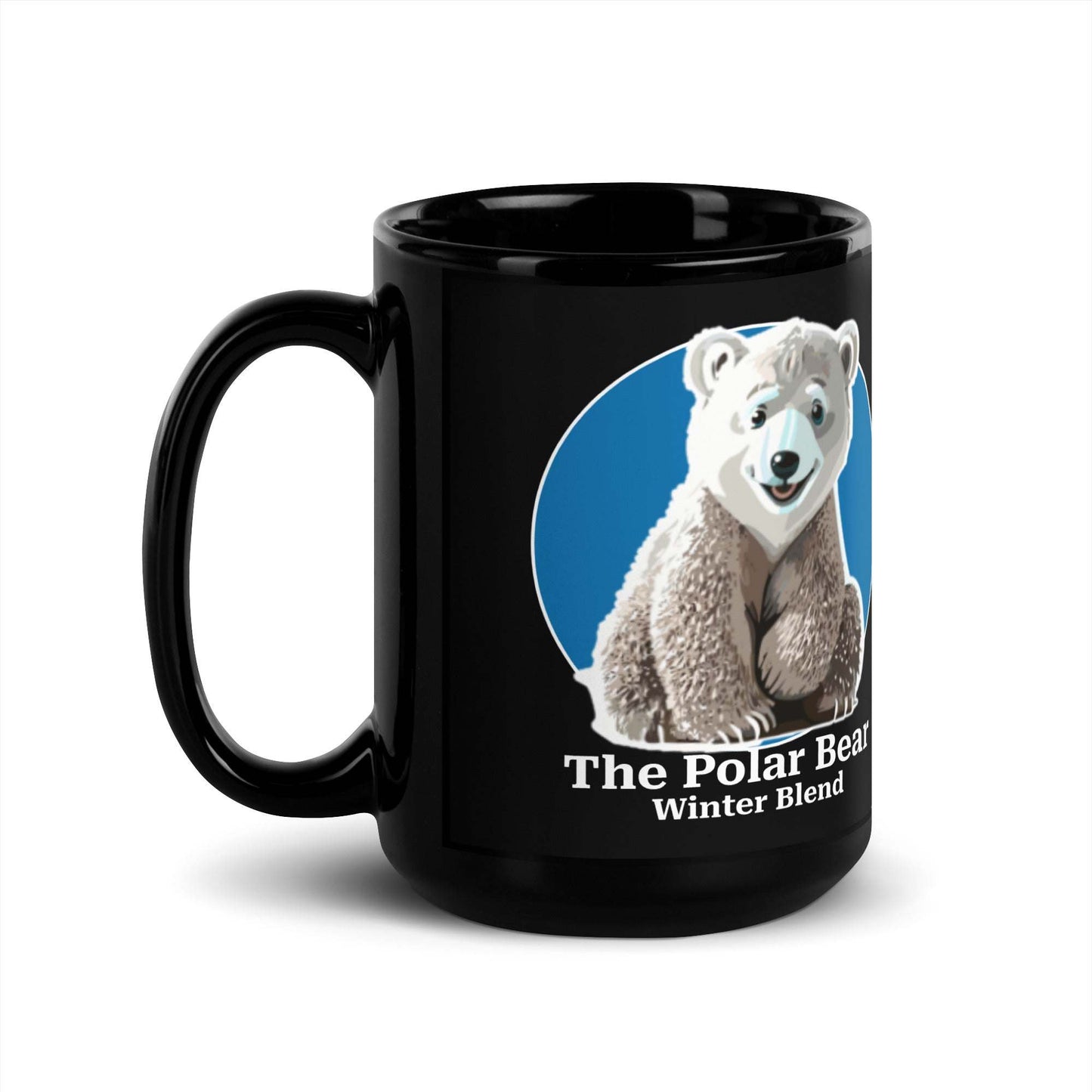 DMC Polar Bear glossy 15oz ceramic coffee mug with polar bear design and dishwasher safe