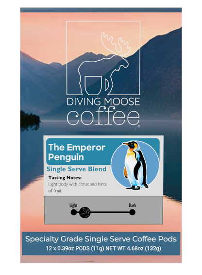 The Emperor Penguin – 12 Single Serve Coffee Pods Light Roast Blend