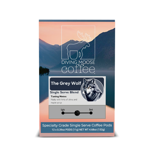 The Grey Wolf – 12 Single Serve Coffee Pods Medium Roast Blend