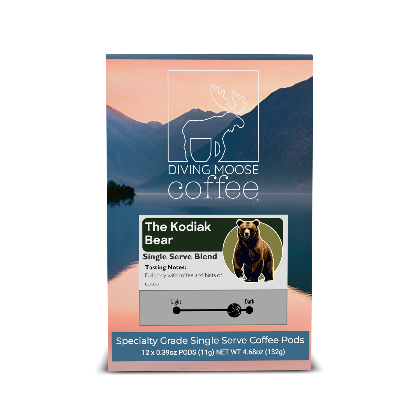 The Kodiak Bear - 12 Single Serve Coffee Pods Dark Roast Blend