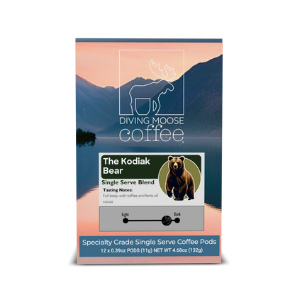 The Kodiak Bear - 12 Single Serve Coffee Pods Dark Roast Blend