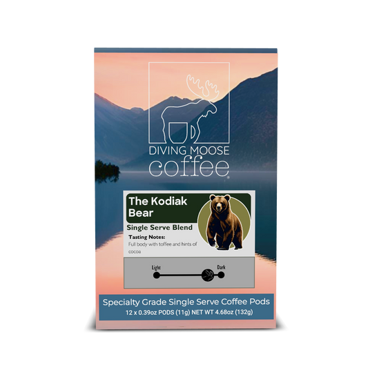 The Kodiak Bear - 12 Single Serve Coffee Pods Dark Roast Blend