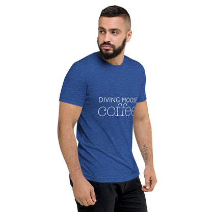 DMC Word Logo with QR Code Short Sleeve Tri-Blend Comfy T-shirt